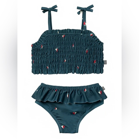 Modern Moments by Gerber Toddler Girl Smocked Top Tankini with Ruffle Set - Picture 1 of 3